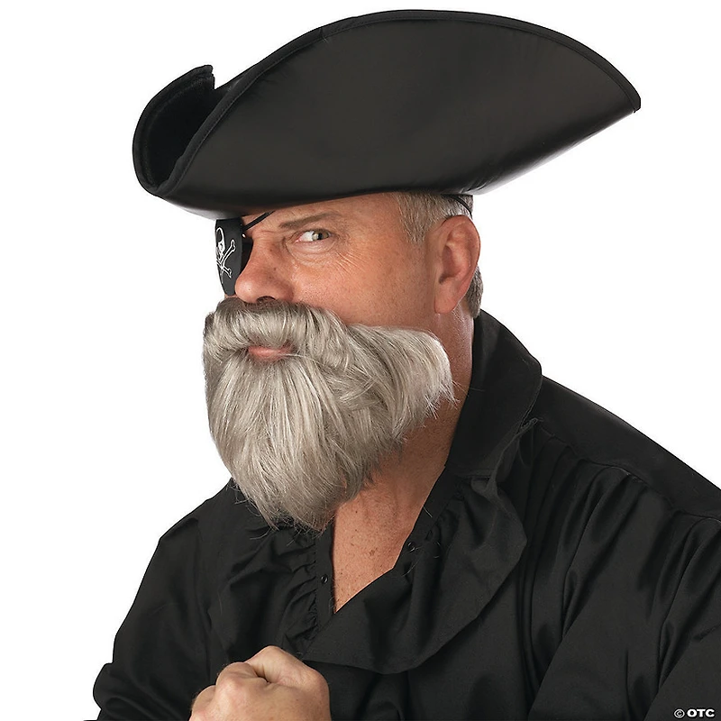 Adults Gray Captain's Beard & Mustache
