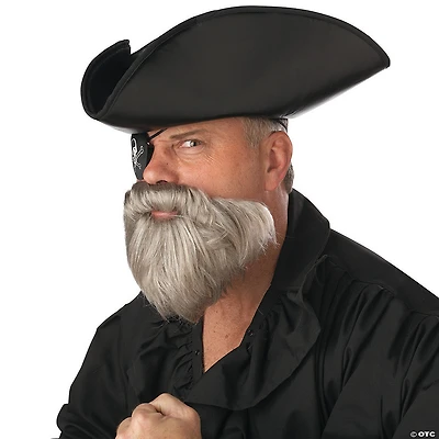 Adults Gray Captain's Beard & Mustache