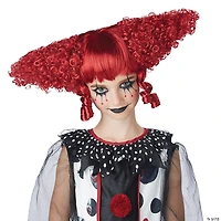 Adults Red Creepy Clown Wig