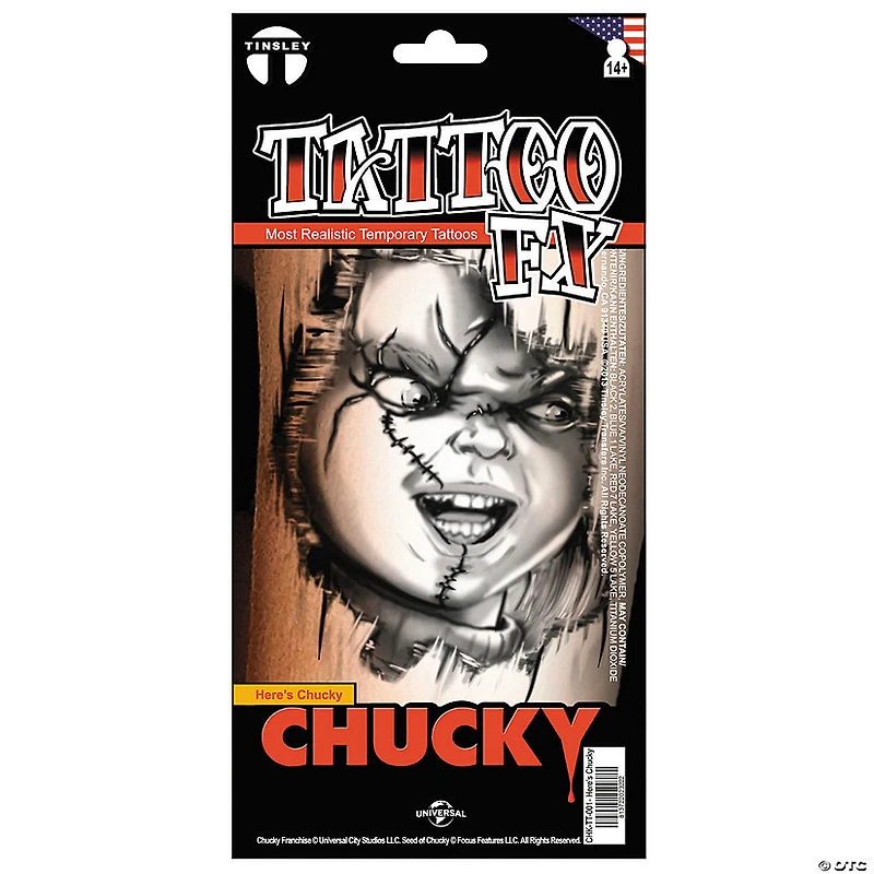 Tinsley Transfers Child's Play™ Here's Chucky Temporary Tattoo