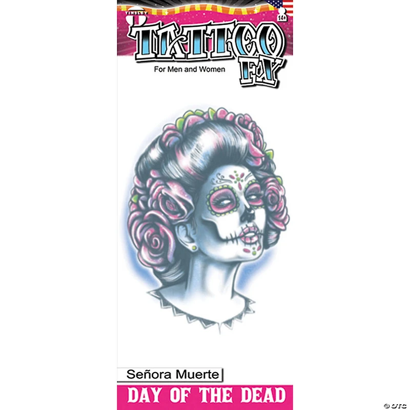 Tinsley Transfers Day of the Dead Señora Muerte Temporary Tattoo