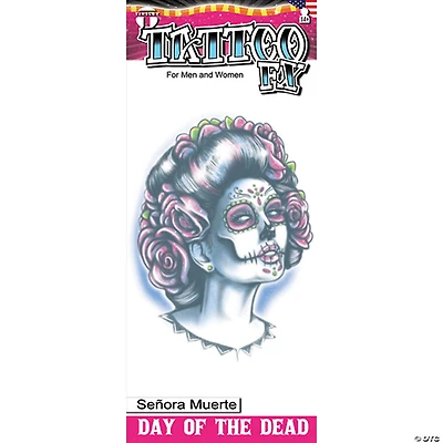 Tinsley Transfers Day of the Dead Señora Muerte Temporary Tattoo