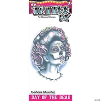 Tinsley Transfers Day of the Dead Señora Muerte Temporary Tattoo