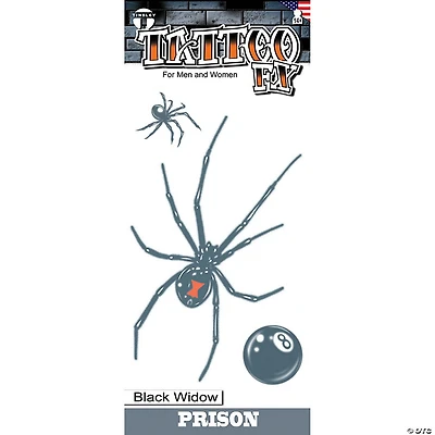 Tinsley Transfers Prison Black Widow Temporary Tattoos