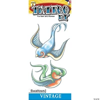 Tinsley Transfers Vintage Swallows Temporary Tattoos