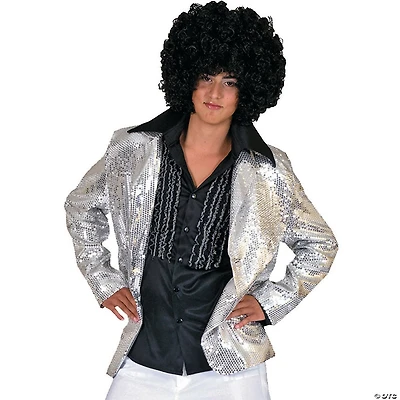 Men’s Silver Disco Jacket Costume - Extra Large