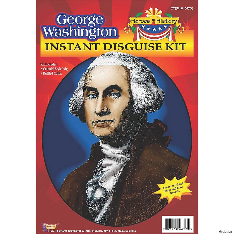 Heroes in History: George Washington Costume Wig & Collar