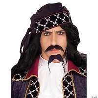 Adults Black Pirate Mustache And Beard