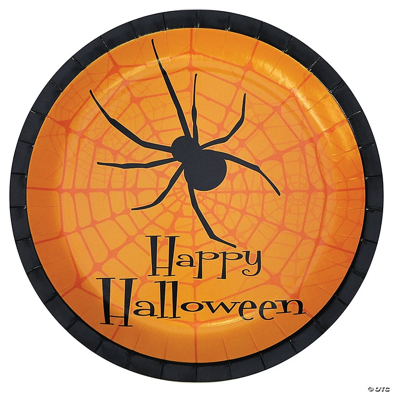 Happy Halloween Spider Paper Dinner Plates - 8 Ct.