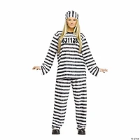 Women’s Black & White Jailhouse Honey Costume - up to Size 14