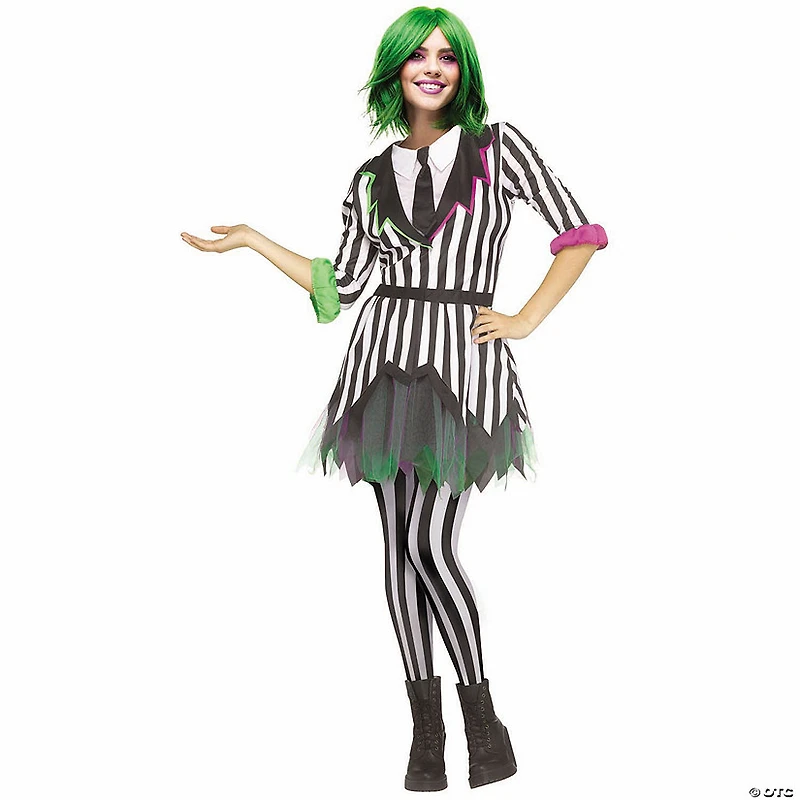Adults Ghostly Gal Black & White Dress Costume