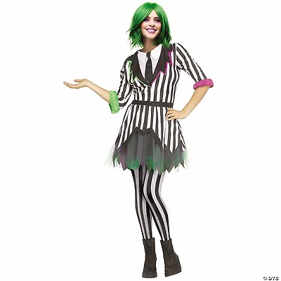 Adults Ghostly Gal Black & White Dress Costume