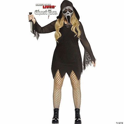 Adults Deluxe Ghost Face® Bling Plus Size Dress Costume