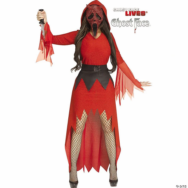 Adults Ghost Face® Red Bling Devil Face Hooded Gown Costume