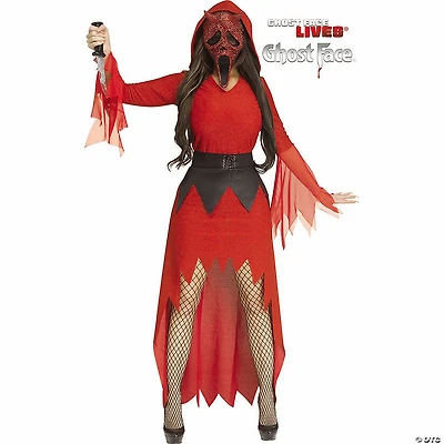 Adults Ghost Face® Red Bling Devil Face Hooded Gown Costume