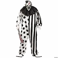 Adults Black & White Killer Clown Costume with Mask