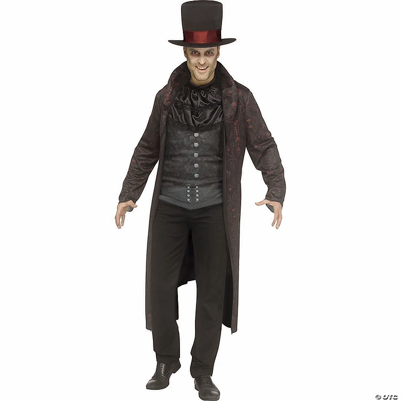 Adults Victorian Vampire Hooded Coat Costume - One Size