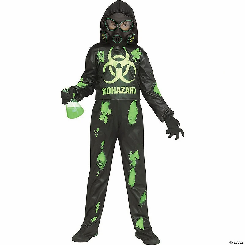 Kids Light-Up Biohazard Hooded Jumpsuit Costume