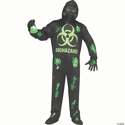 Adults Black & Green Light-Up Bio-Hazard Costume - One Size