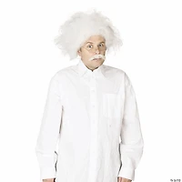 Adults Scientist White Wig and Mustache Set Costume Accessories