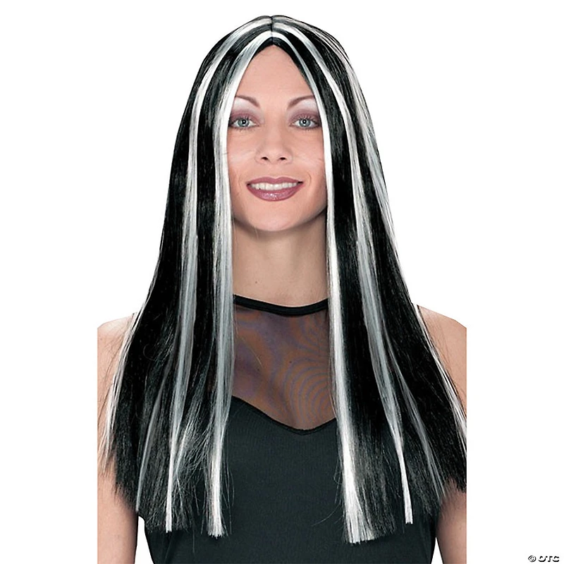 Adults Black & White Vampiress Wig