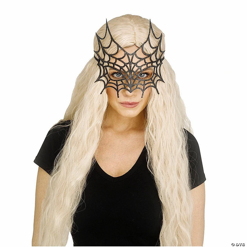 Gothic Black Sparkle Spider Web Eye Mask
