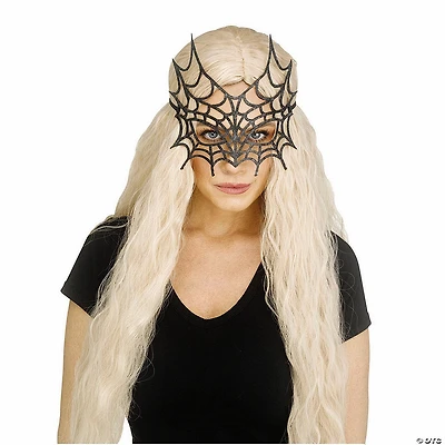 Gothic Black Sparkle Spider Web Eye Mask