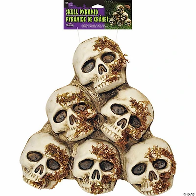18" Rotting Skull Pyramid Outdoor Halloween Decoration