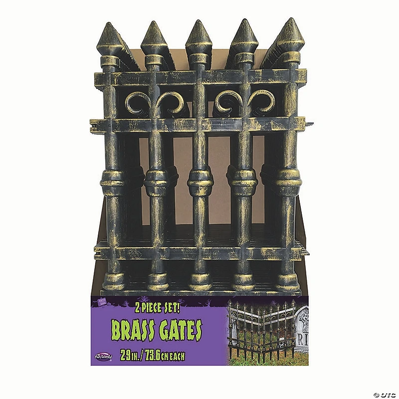 29" Hell-O-Ween Brass Gates Set of 2 Halloween Decoration
