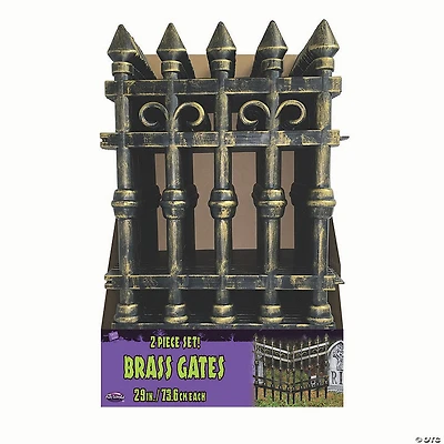 29" Hell-O-Ween Brass Gates Set of 2 Halloween Decoration