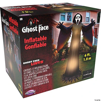 6 Ft. Inflatable Blow-up Ghost Face™ Outdoor Yard Decoration