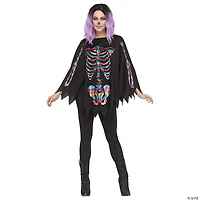 Adult Skeleton Poncho Costume Accessory