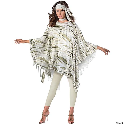 Women’s Multicolor Mummy Poncho Costume - One Size