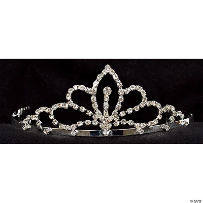 Adults Clear Rhinestone Swoops with Single Point Tiara