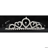 Kids Clear Rhinestone Single Point Tiara with Hearts