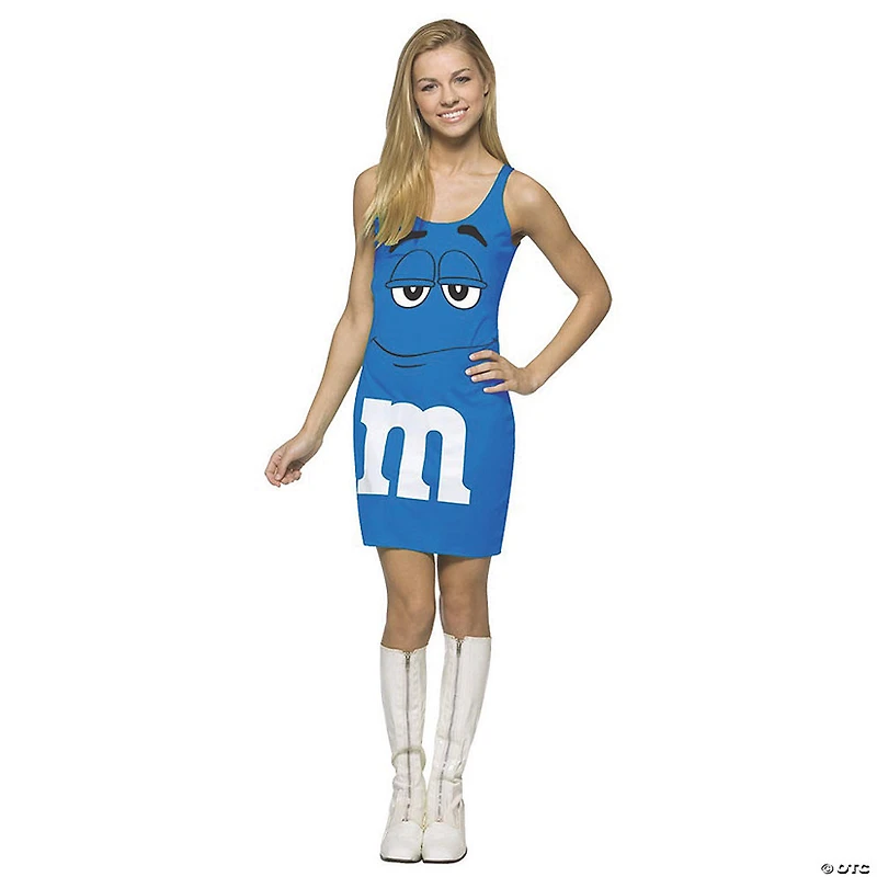 Teen Girl's Blue M&M's® Candy Tank Dress Costume - Standard