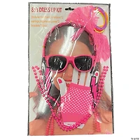 Adults Neon Pink 80's Costume Accessory Kit - 17 Pc.