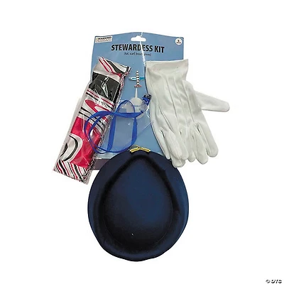 Adults Stewardess Costume Accessory Kit - 6 Pc.