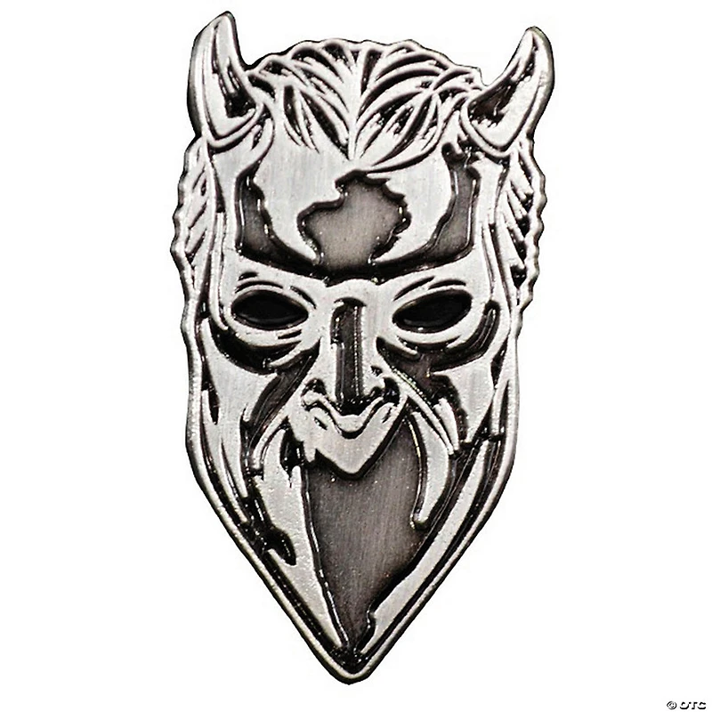 1 1/2" Ghost Nameless Ghoul Face Antique Nickel Enamel Pin
