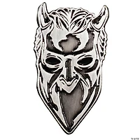 1 1/2" Ghost Nameless Ghoul Face Antique Nickel Enamel Pin