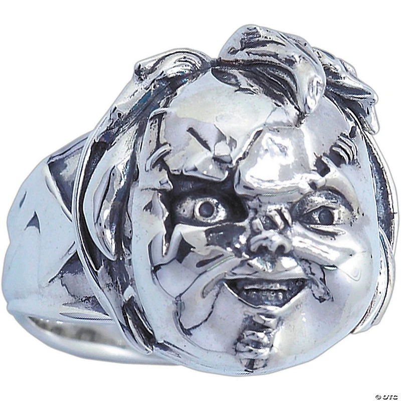 Child’s Play™ Scarred Chucky Face Sterling Silver Ring - Size 12