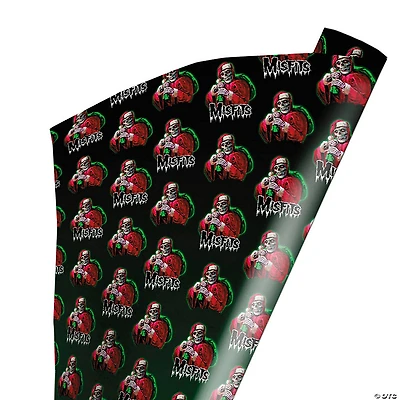96" x 30" Wrapped in Terror Misfits Crimson Cringle Wrapping Paper