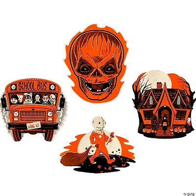 4 Pc. Trick ’r Treat™ Glow-in-the-Dark Retro Cutout Wall Decorations