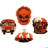 4 Pc. Trick ’r Treat™ Glow-in-the-Dark Retro Cutout Wall Decorations