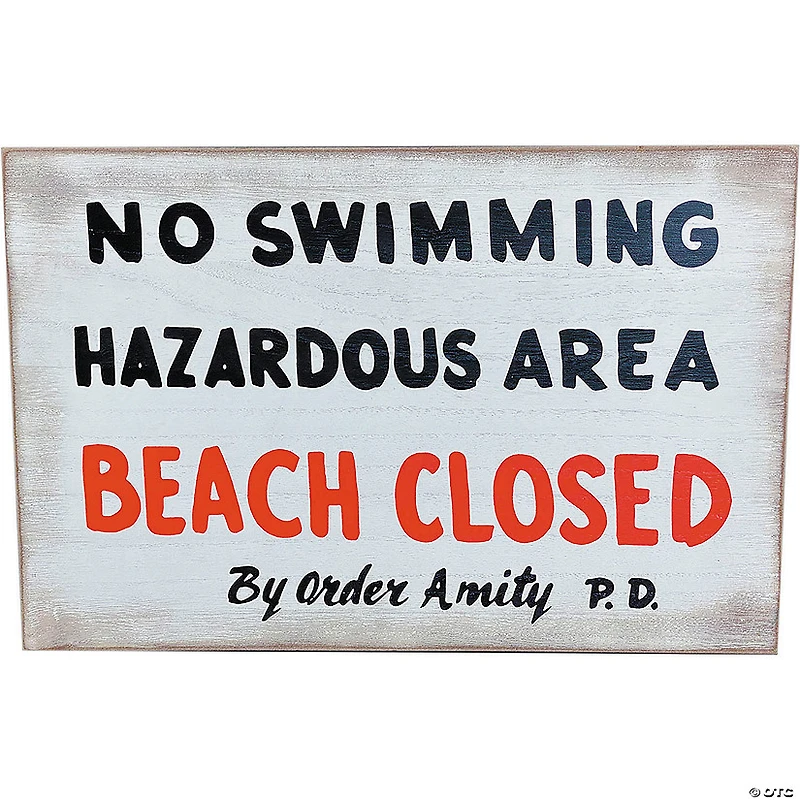 Jaws™ No Swimming Wooden Sign Halloween Decoration