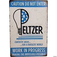 12" x 18" Gremlins™ Peltzer Workshop Metal Sign Halloween Decoration
