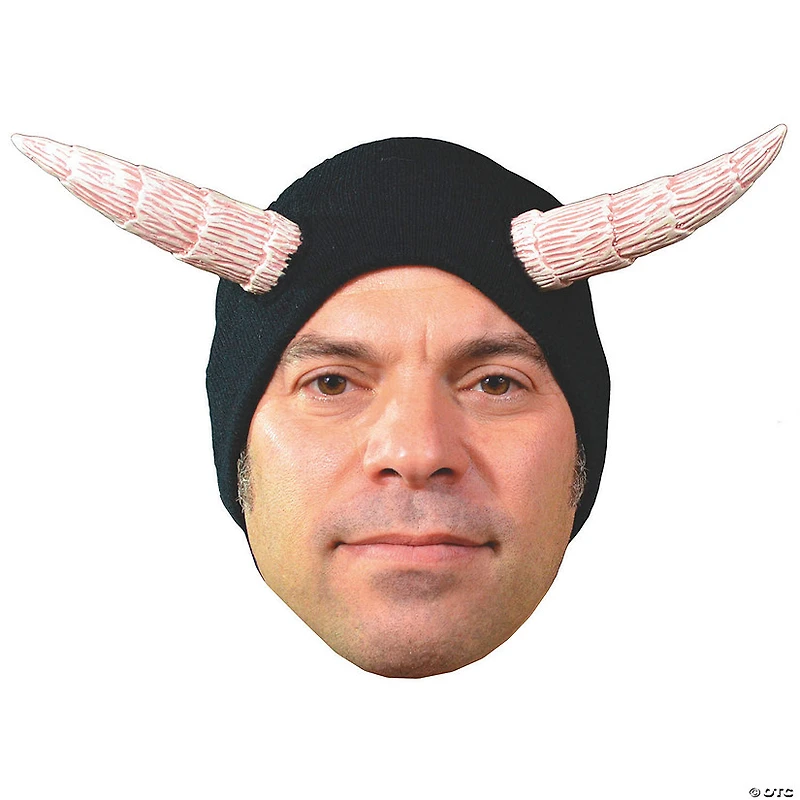 Adults Devil’s Cap Black Knit Hat with Horns - One Size