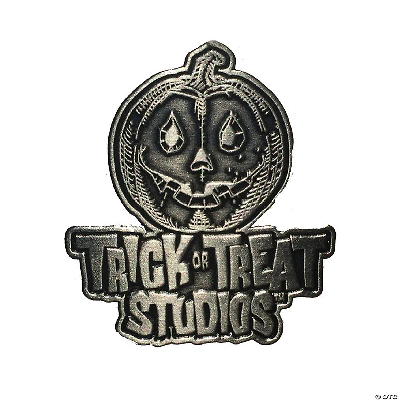 1 1/2" Trick or Treat Studios Logo Antique Steel Enamel Pin
