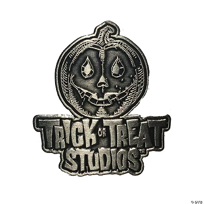 1 1/2" Trick or Treat Studios Logo Antique Steel Enamel Pin