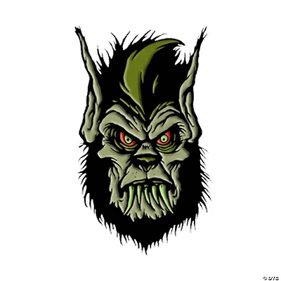 1 1/2" Toxictoons™ Werewolf Monster Face Full-Color Enamel Pin